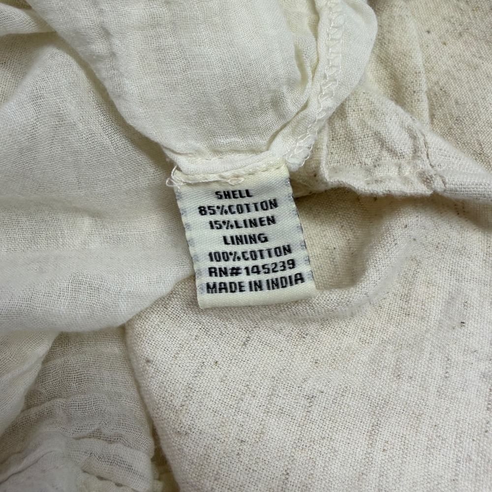 Sim & Sam Tiered Maxi Dress Cream Boho Cotton Linen Crochet Lace Natural Small - Picture 7 of 11